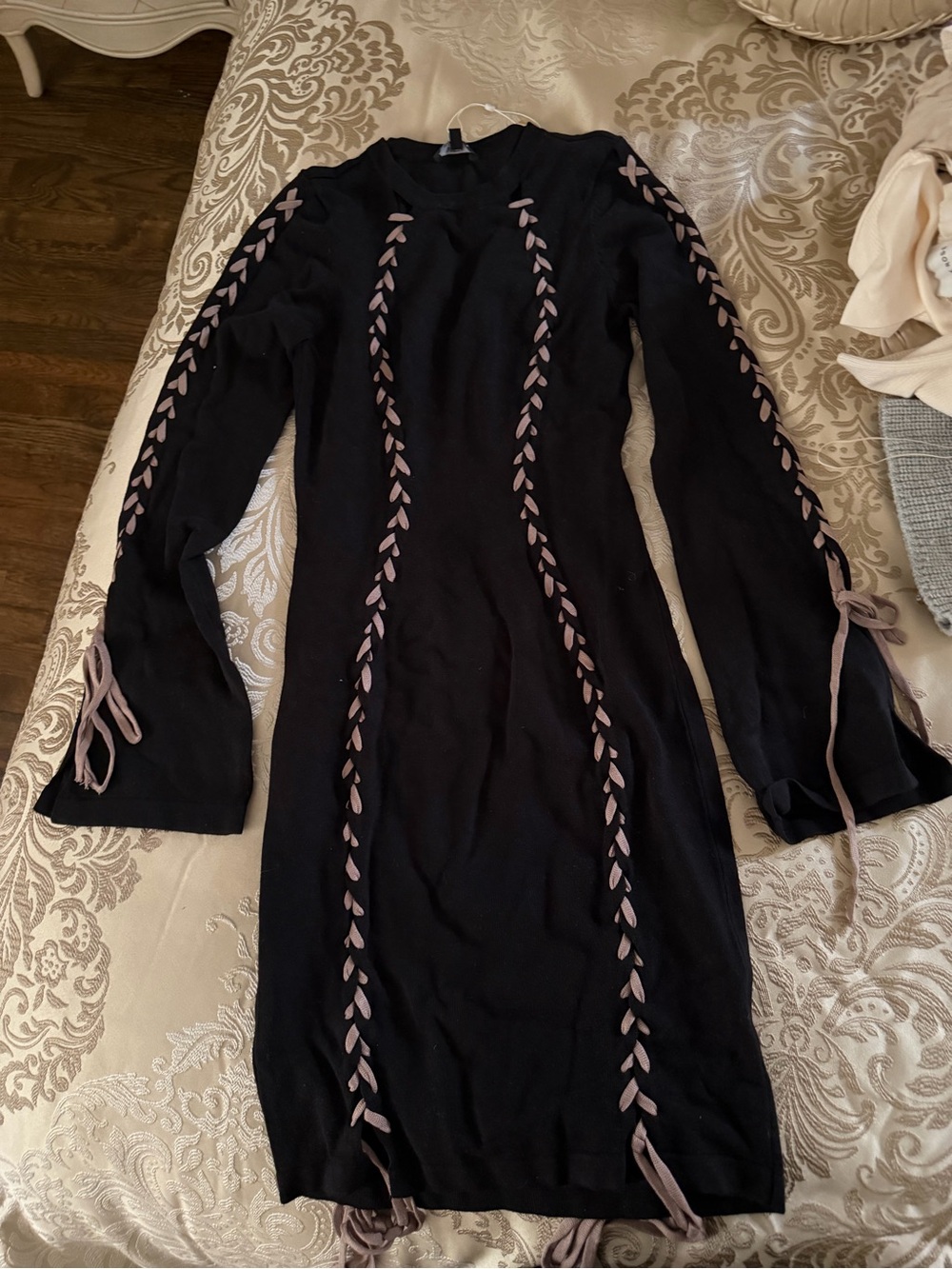 Wow Couture Lace Up Sweater Dress